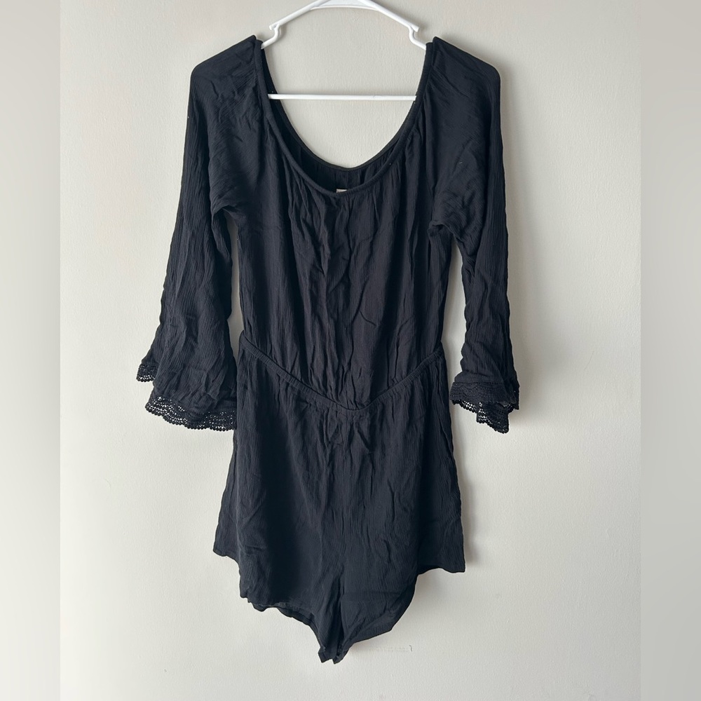 Mossimo Black Lace Trim Romper